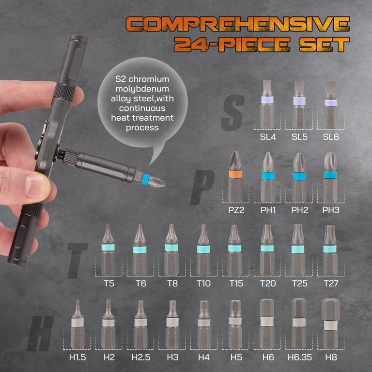 YTAKY 24-in-1 Magnetic Screwdriver Set with Ratchet Handle photo 4