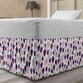 thumbnail image 1 of Ghost Bed Skirt, Halloween Party Themed Pattern with Owl and Spider Webs on White, Elastic Bedskirt Dust Ruffle Wrap Around for Bedding Decor, 4 Sizes, Purple Orange and White, by Ambesonne, 1 of 2