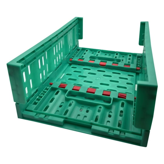 STRANDCHIC Green Plastic Storage Basket for Fruits and Vegetables, Large Capacity with Breathable Mesh Design