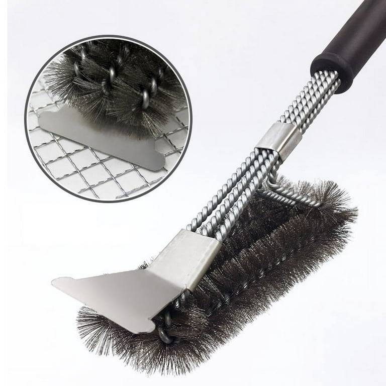  POLIGO 18 Grill Cleaner Brush Safe Grill Brush and Scraper  Bristle Free - Stainless Steel BBQ Brush for Grill Cleaning - Wireless Grill  Brush with BBQ Scraper for Grill - Gifts