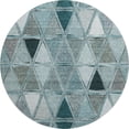 thumbnail image 2 of Addison Rugs Mayfield Washable Transitional Geometric Teal Round Rug, 8' x 8', 2 of 5