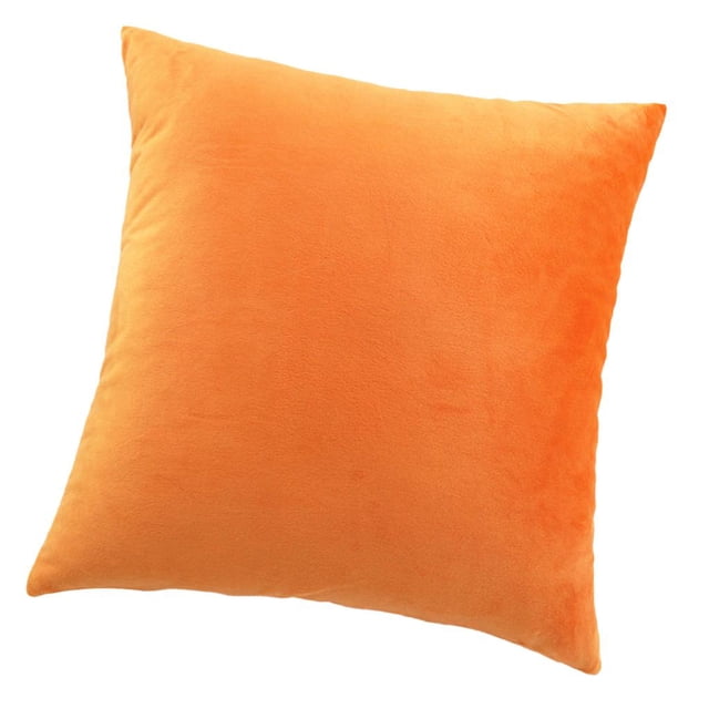 Abbracc Housse de Coussin Décorative en Velours Orange 50 x 50cm