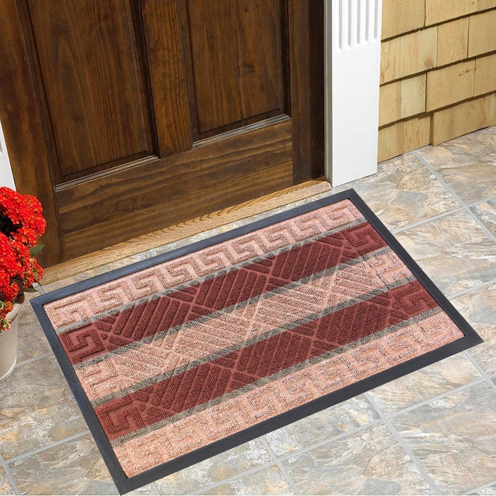Vennocci DM22 Entryway Rug Outdoor Doormat Rubber Front Entrance Door