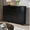 thumbnail image 2 of Aukfa Wood 10 Drawers Dresser,Wide Chest of Drawers Storage Cabinet for Living Room Bedroom, Black, 2 of 8