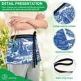 thumbnail image 4 of Yayeee Waist Apron with Pockets for Cooking Waterproof Half Server Aprons, Blue Garden Pattern, 4 of 7