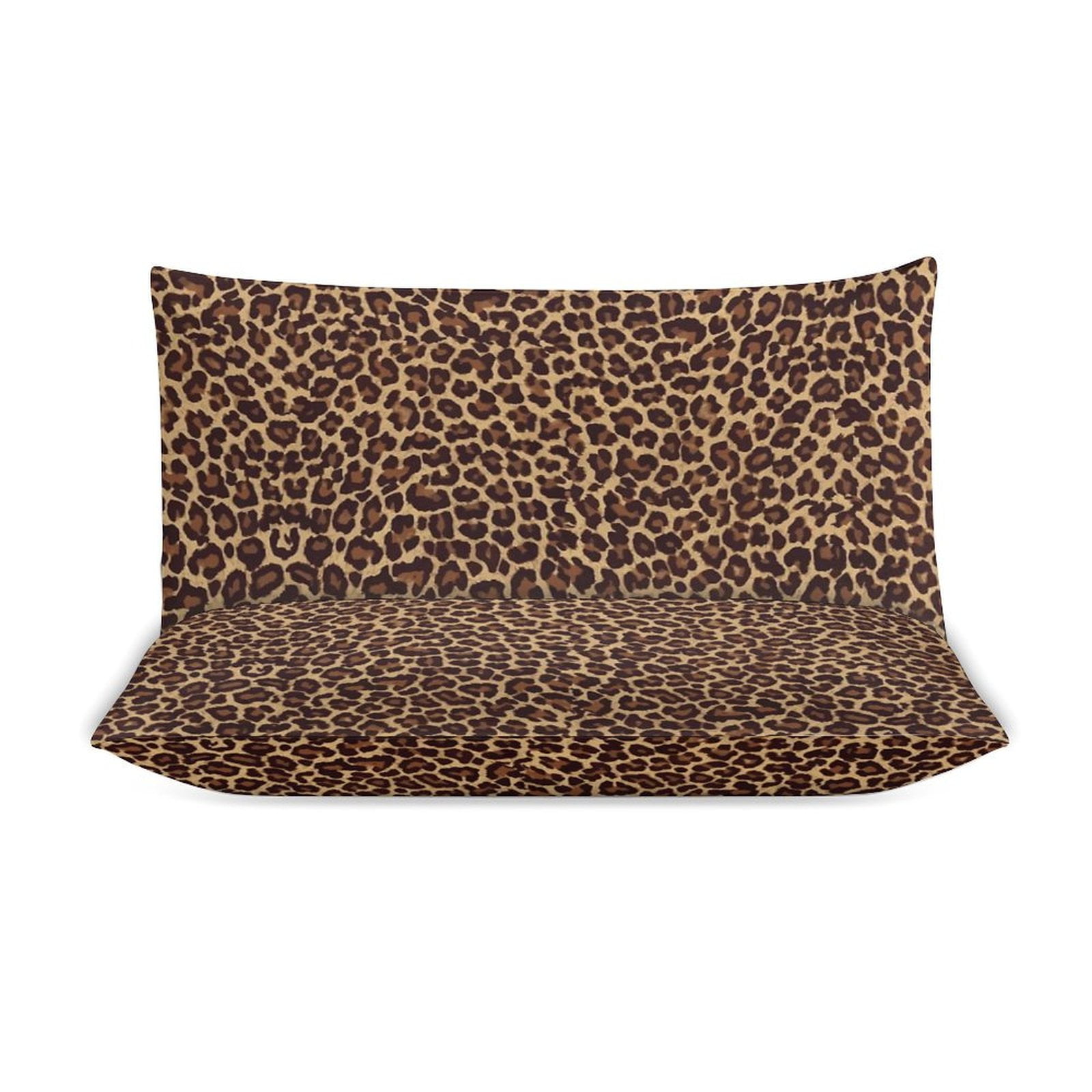 3 Pcs Soft Bedding Set, Includes 1 Duvet Cover with Zipper And 2 Pillow Shams,Leopard Twin(86"x70")