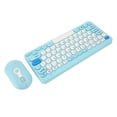thumbnail image 4 of Juego de teclado inalámbrico y ratón, teclas redondas delgadas y elegantes, combinación de ratón y teclado ergonómico silencioso de 2,4G para ordenador de sobremesa, color azul, 4 of 5