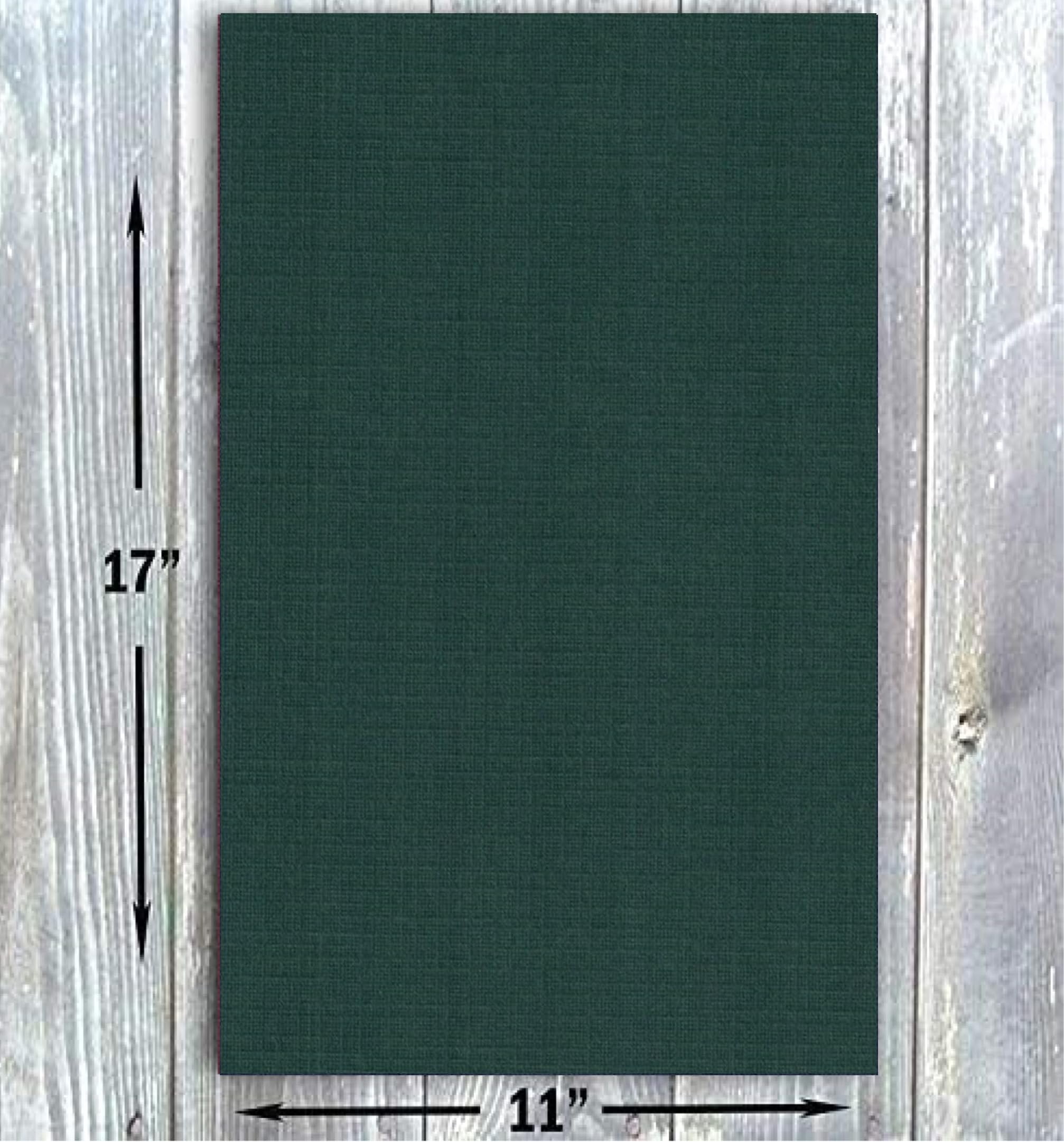 Hamilco Green Linen Textured Cardstock Thick Paper - 11 x 17" Heavy Weight 80 lb Cover Card Stock - 25 Pack