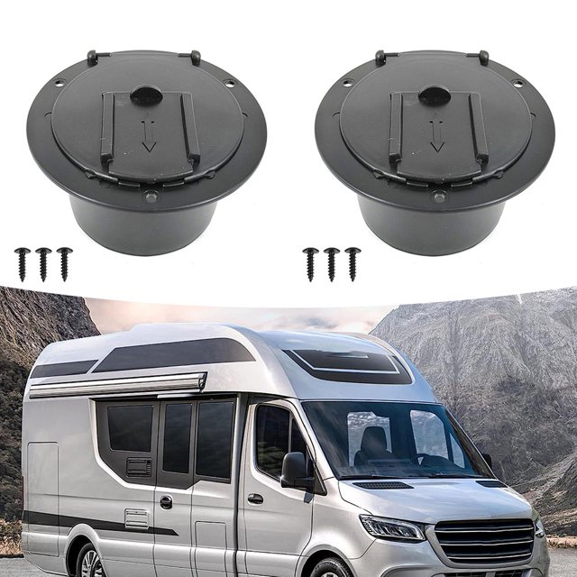 2Pcs Rv Power Cord Cover Rv Covered Power Cord Hatch Round Accessory Motorhome Black