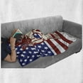 thumbnail image 6 of Skull Soft Flannel Fleece Throw Blanket, Dead Human Head with a Floral Wreath USA American Stars Humor Illustration, Cozy Plush for Indoor and Outdoor Use, 50" x 70", Red White, by Ambesonne, 6 of 6