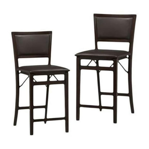 (Set of 2) 24" Pad Back Folding Counter Stool in Merlot