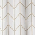 thumbnail image 3 of Polyester Fabric Modern Geometric Herringbone Print Shower Curtain with Reinforced Buttonholes for Master and Guest Bathroom - Machine Washable & Water Resistant - 72" x 72" - Beige/White, 3 of 5