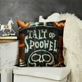 thumbnail image 2 of Happy Halloween Decorative Throw Pillow Covers  Trick or Treat Spooky Ghost Boo Orange Black Outdoor Pillowcase, Skull Spider Web Bat Funny Holiday Cushion Case Home Decor, 2 of 5
