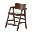 thumbnail image 4 of Siruishop Solid Wood High Chair Adjustable Sturdy for Bedroom with Foot Rest Highchair All Dark Wood, 4 of 8