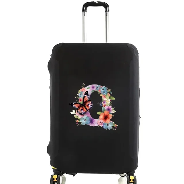 Housse de Valise Housses de Protection Valise de Voyage Anti-Rayures Housse Anti-Poussière Réutilisable Housse Lavable Motif Imprimé Papillon 8butterfly letter Q m