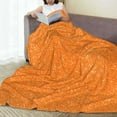 thumbnail image 6 of Bingfone Orange Glitter2 Print Flannel Fleece Blanket Throw Blanket for Bed,Sofa,Couch,Travel,Camping(80"x60" ), 6 of 8