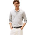 thumbnail image 1 of Polo Tommy Hilfiger de algodón líquido de manga larga para hombre, gris, 1 of 4