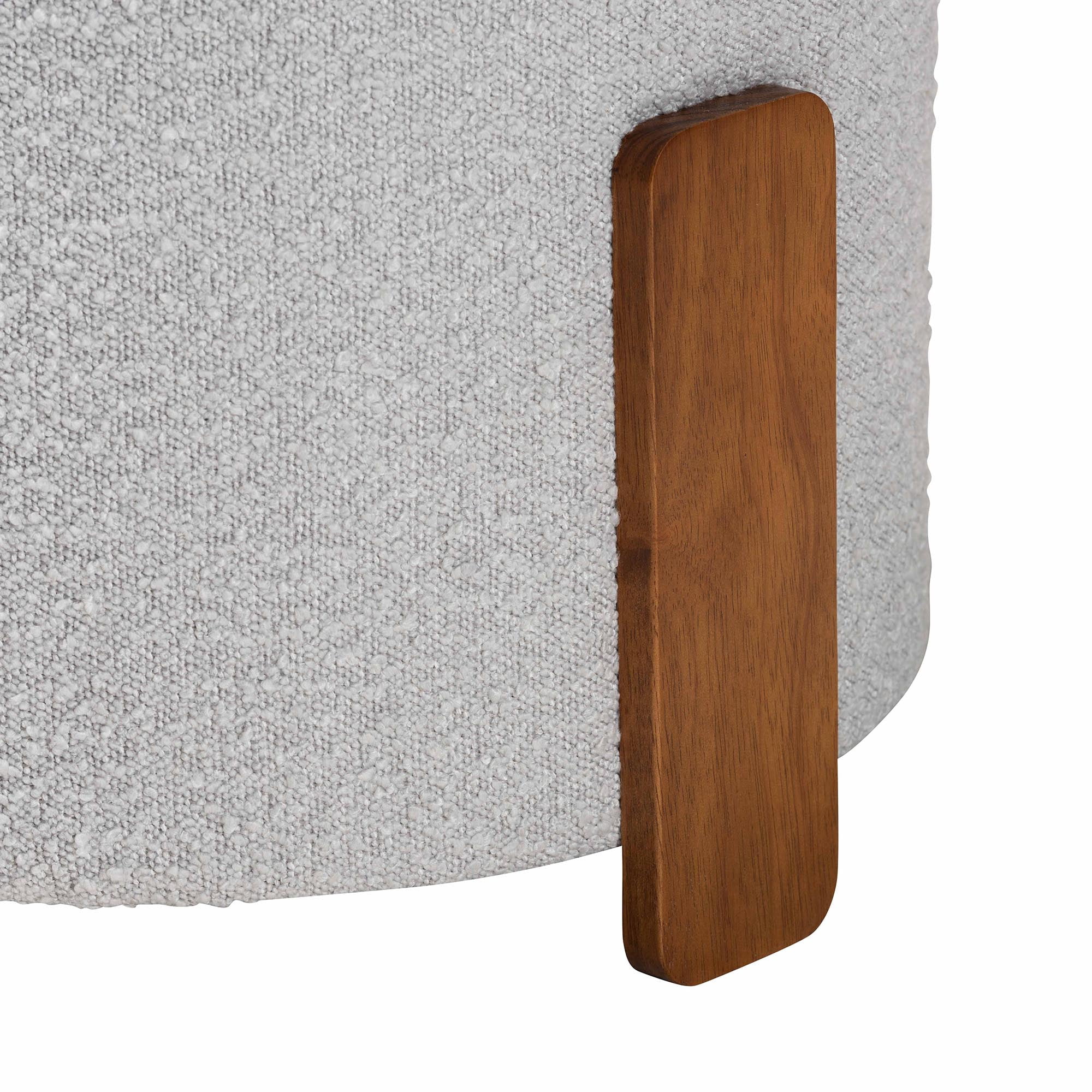 Baxton Studio Finlay Japandi Footstool, One Size, Walnut Brown