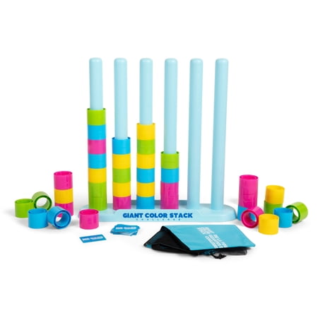 Giant Color Stack Challenge by Relatable, Strategy Stacking Jumbo Outdoor Game for Kids and Adults
