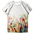 thumbnail image 4 of ZMHEGW T Shirts For Women Graphic Vintage Summer Casual Fashion Round Neck Short Sleeve Flower Butterfly Print Top Tshirts, 4 of 4