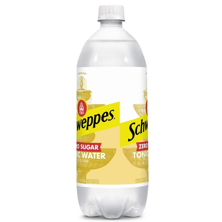 4 pack) Schweppes Zero Sugar Tonic Water, 1 L, Bottle