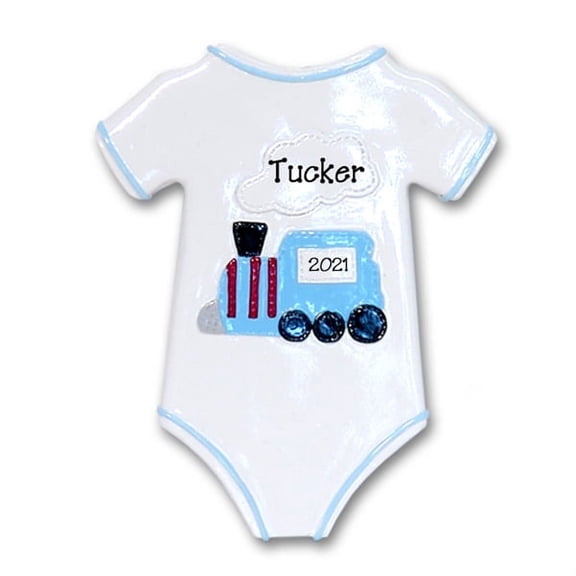 Baby's First Christmas Personalized Ornament, Onesie Baby ornament for BOY