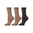 thumbnail image 5 of MeMoi Women's 6 Pair Pack Basic Solid Soft Flat Knit Crew Socks - Womens - Female, 9-11, Khaki-Brown-Black, 5 of 10