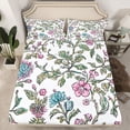 thumbnail image 2 of jejeloiu Kawaii Flower Floral Twin Sheet Sets,Oil Painting Style Twin Fitted Sheet,Modern Aesthetic Artwork Flat Sheet For Girls,Super Cozy Room Decor,3pcs, 2 of 7