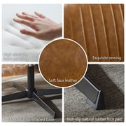 Art Leon Accent Chair with Ottoman,360 Degree Swivel Reading Chair for Bedroom Livingroom, Faux Leather Height Adjustable, Brown
