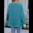 thumbnail image 4 of Sudadera Holgada Informal de Larga con Cuello Redondo y Bloques de Color para Mujer Verde XL, 4 of 9