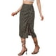 thumbnail image 4 of Faldas hawaianas para mujeres INSPIRE CHIC 2024, falda tropical con fruncido frontal y abertura, XL, negra, 4 of 5