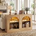thumbnail image 3 of Homieasy 47" Arched LED Entryway Table - Farmhouse Console Table with Adjustable Shelves, Sofa Table,Arch TV Stand for Entrance, Hallway, Living Room (Natural Oak), 3 of 9