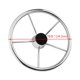 thumbnail image 5 of Volante de barco de acero inoxidable 5 radios de 25 grados 342 mm con tapa negra 3/4 pulgada Eje cónico barcos reemplazables yate parte Inevent VI001887-00, 5 of 7