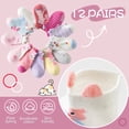 thumbnail image 3 of 12 Pairs Baby Girls Grips Ankle Socks Kids Toddlers Infants Anti Slip Non Skid Funny Cartoon Crew Breathable Cotton Socks, 3 of 6