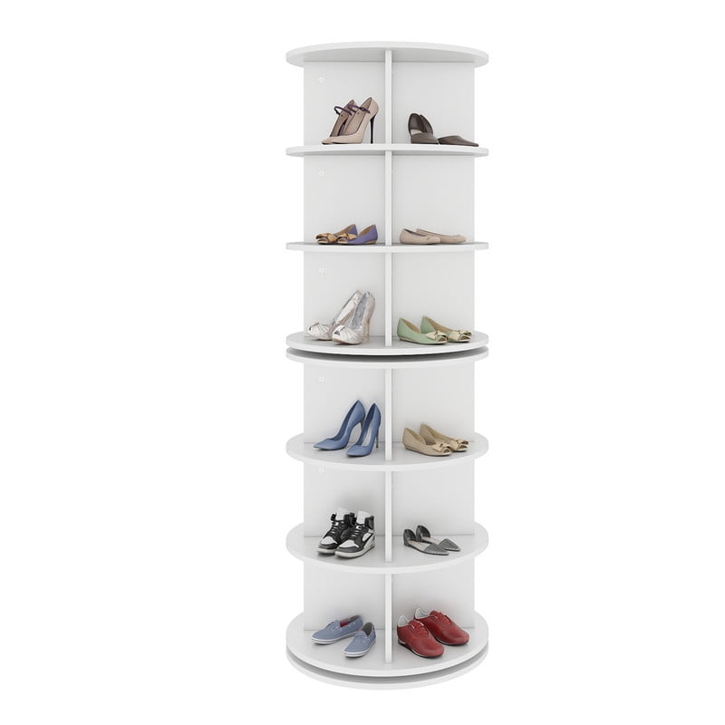 Uforic 6-Tier 360° Rotating Spinning Shoe Rack Tower Organizer for Entryway, Living Room, White