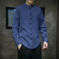 thumbnail image 4 of Camisas s Para Hombre De Vestir Camisa de manga larga para hombre Camisa casual con cordón de moda Camisa medieval masculina (Blue, 3XL), 4 of 5