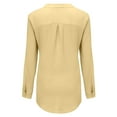 thumbnail image 6 of Scyoekwg Womens Long Sleeve Shirts Fall Going Out Tops Pullover V Neck Tunic Tops Classic Solid Color Casual Loose Fit Blouses Comfy Lightweight 2024 Fashion Autumn Yellow L, 6 of 8