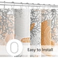 thumbnail image 5 of Beach Ocean Themed Shower Curtain, Orange Cute Nautical Coastal Shower Curtains for Bathroom Decor, Summer Tropical Seashell Starfish Coral Fabric Shower Curtain Set with Hooks, 72x72, 5 of 6