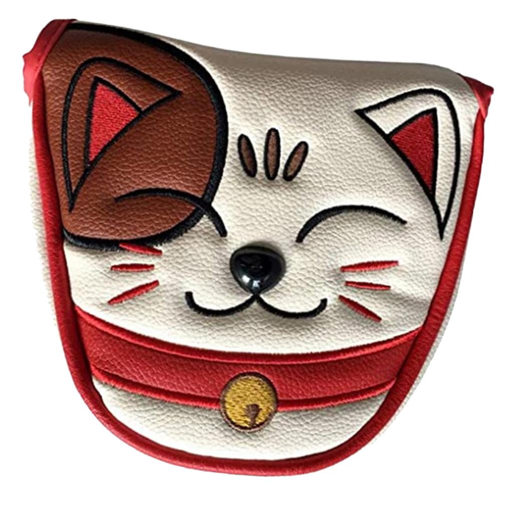 harayaa 4x Golf Wood Head Cover Lucky Cat 400cc Mallet Headcover Woods Golfer Equipment