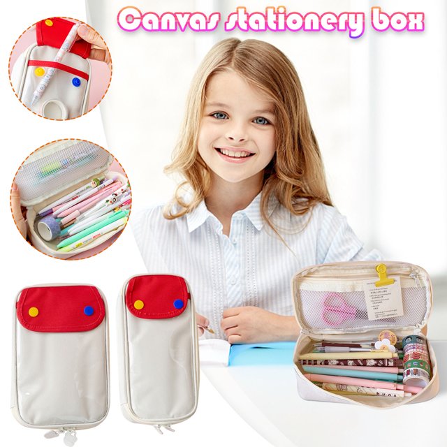 Fiudx Estuche Grande para Lápices, Diseño de Doble Bolsillo, Gran Capacidad de Almacenamiento, Cierre de Cremallera Metálica, Duradero y Resistente Al Desgaste, Organizador Multifunción, Ideal para E