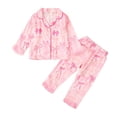 thumbnail image 5 of WUANDIXFA Girls Pajamas Silk PJS Set Satin Sleepwear Long Sleeve Pajamas for Kids Button-Down Nightwear Loungewear Pajama Set for Kid Baby Boy Girl,Pink,4-5 Years, 5 of 5