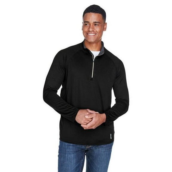 Men's Radar Quarter-Zip Performance Long-Sleeve Top - BLACK - 2XL