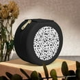 thumbnail image 6 of Yiaed Black Footprints Print Travel Jewelry Case Bridesmaid Gift Boxes Jewelry Travel Organizer Small Round Jewelry Box Mini Storage-Black, 6 of 7