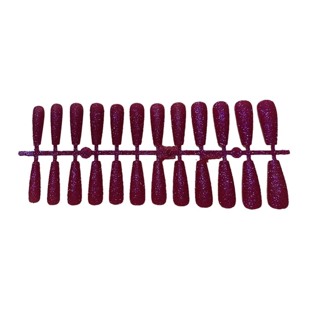 Soidarity 24 piezas de uñas postizas puntas de uñas extra largas decoración de manicura púrpura rojo Type1 NO1