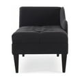 thumbnail image 4 of Harrison Tufted Roll Arm Chaise Lounge Jet Black, 4 of 14