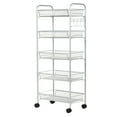 thumbnail image 7 of Topbuy 5Tier Mesh Rolling Utility Cart Storage Basket Home Kitchen w/Wheels Gray, 7 of 7