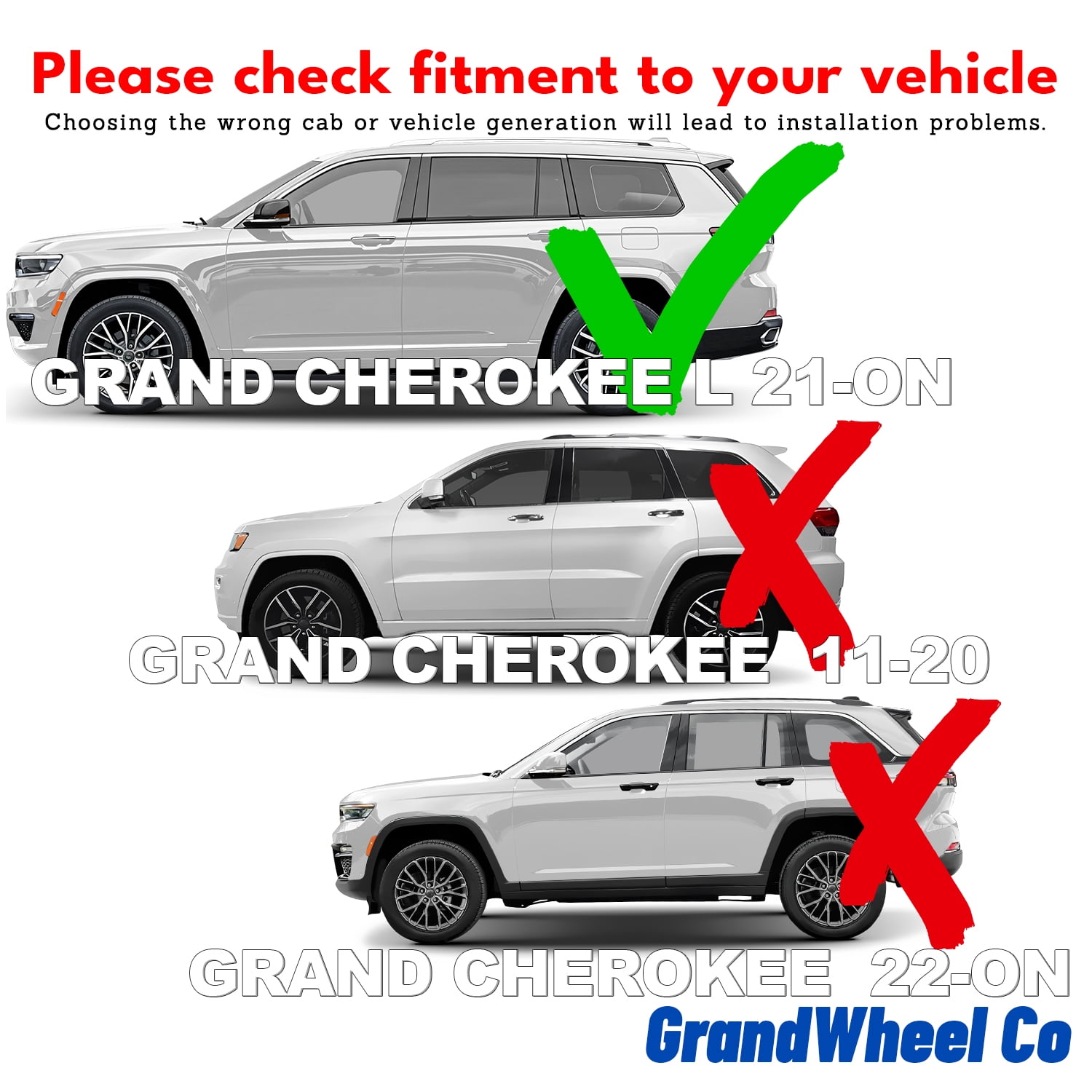 GrandWheel Co Window Deflectors Smoke Tinted In-Channel Side Window Vent Visor Deflectors Rain Guards Compatible with Jeep Grand Cherokee L 2021-2026 - 4pcs. GW1003