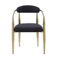 thumbnail image 2 of Woker Dining Chairs Set of 2, Mid-Century Modern Dining Chairs, Kitchen Dining Room Chairs, Round Boucle Backrest Sherpa Dining Chair with Black Metal Legs, 2 of 5
