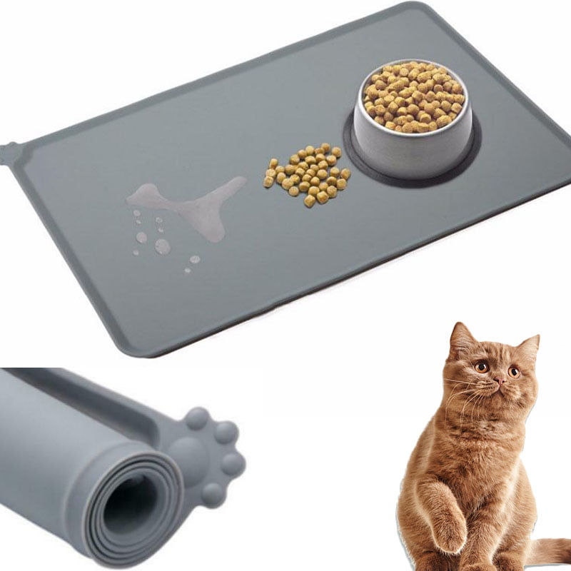 Pet Feeding Food Grade Silicone Pet Food Bowl Mat Waterproof Anti-Slip 30x20cm 
