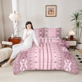 thumbnail image 4 of jejeloiu Retro Aztec Geometric Bedding Comforter Set,Vintage Boho Tribal Twin Comforter Sets,Pink Triangle Cute Flower Bedding Set For Men Women,Breathable Home Decor Reversible,2pcs, 4 of 8